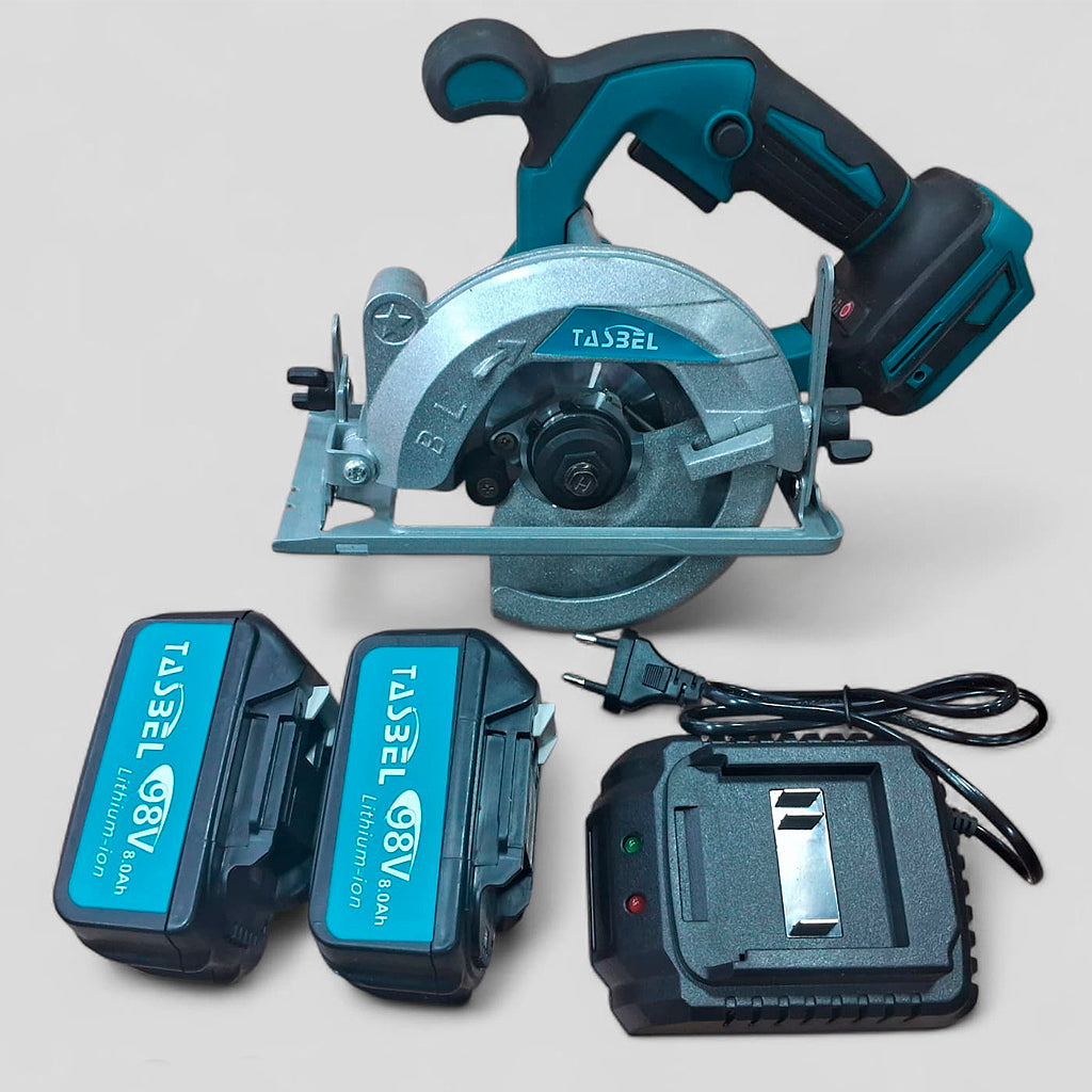 SIERRA CIRCULAR TASBEL™ CON 2 BATERÍAS 98V | INCLUYE 5 DISCOS DE REGALO 🎁