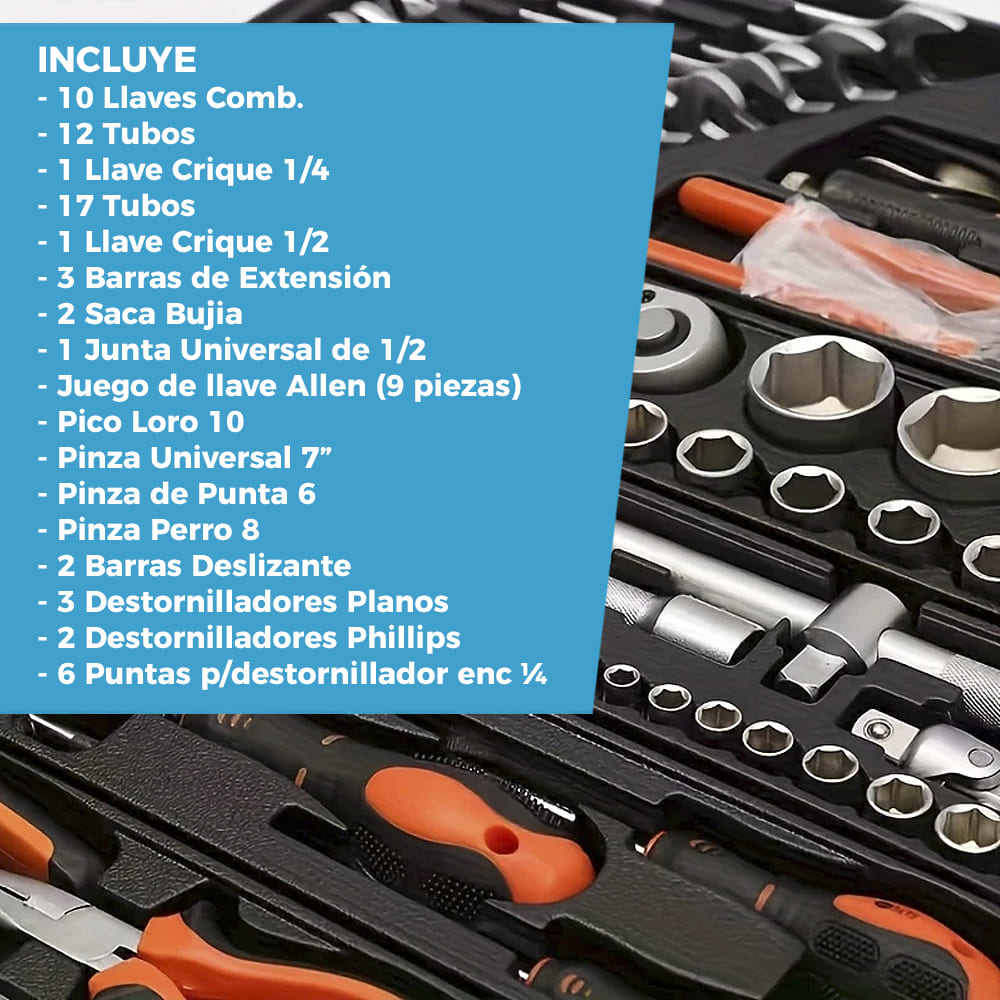 CAJA DE HERRAMIENTAS PROFESIONAL DE 3 NIVELES | INCLUYE 85 PIEZAS 🛠️