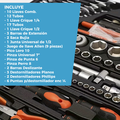 CAJA DE HERRAMIENTAS PROFESIONAL DE 3 NIVELES | INCLUYE 85 PIEZAS 🛠️