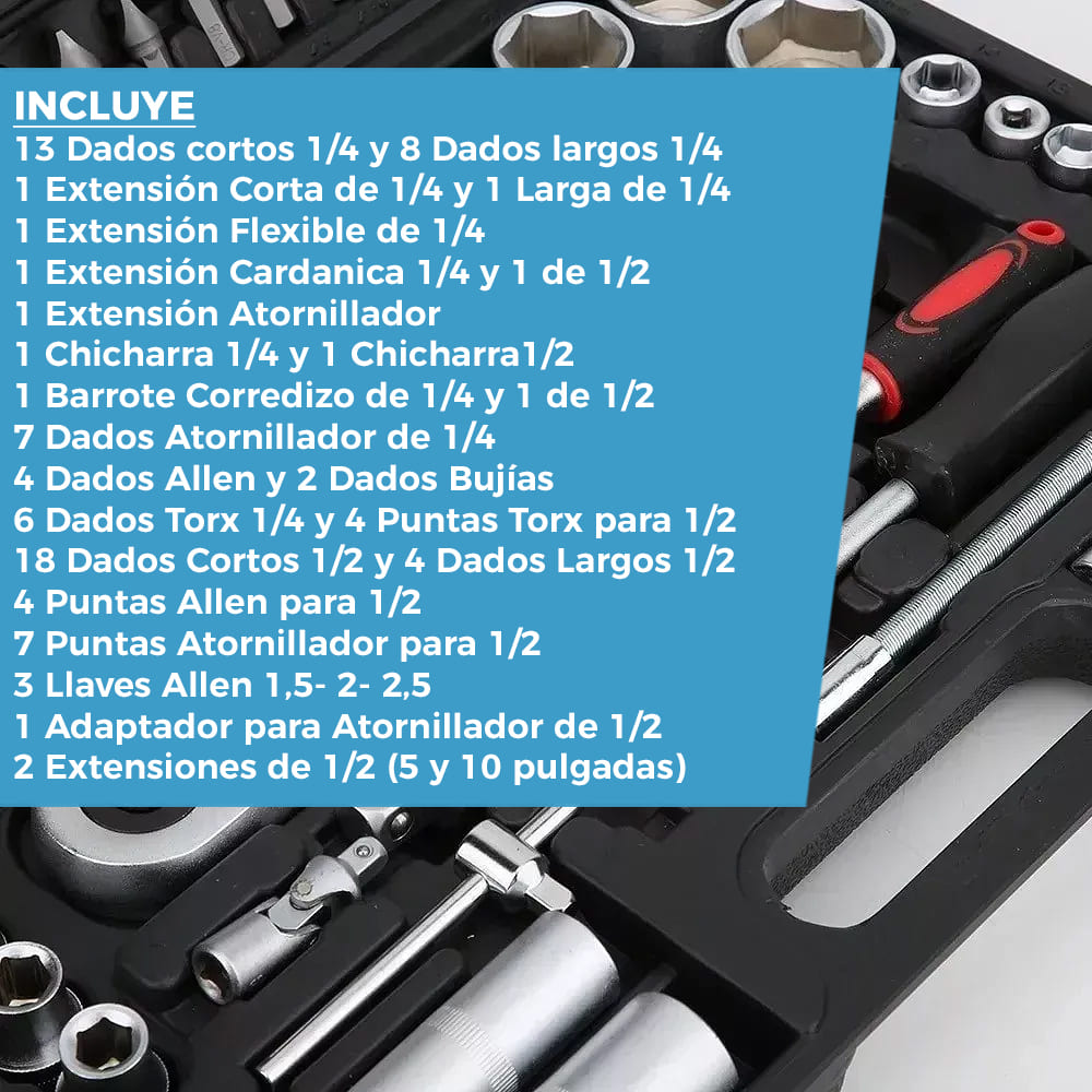 CAJA DE HERRAMIENTAS | INCLUYE 94 PIEZAS PROFESIONALES 🛠️