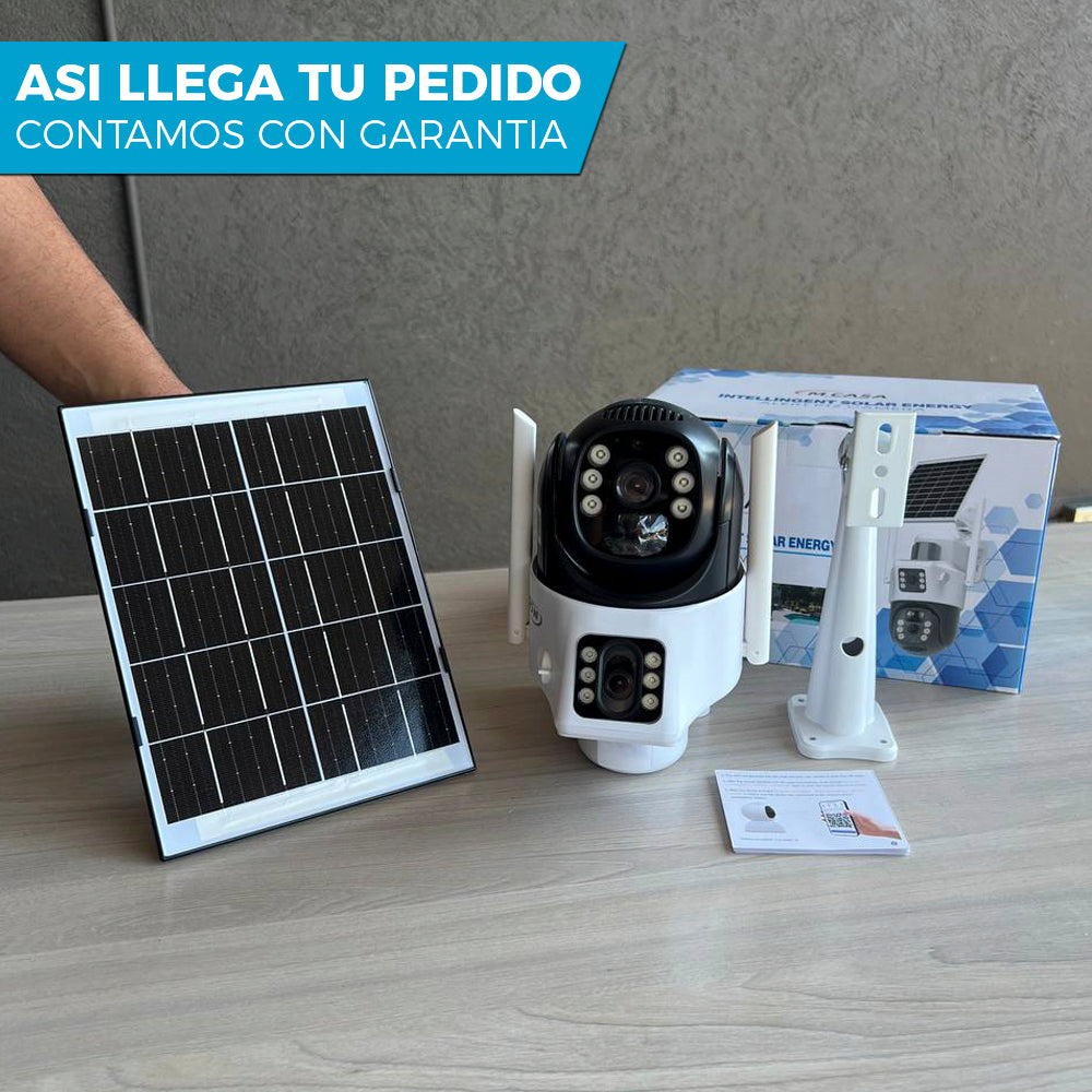 CAMARA DE SEGURIDAD SOLAR 📷☀️ | DOBLE LENTE 360° ULTRA HD CON WIFI