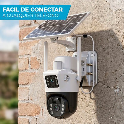 CAMARA DE SEGURIDAD SOLAR 📷☀️ | DOBLE LENTE 360° ULTRA HD CON WIFI