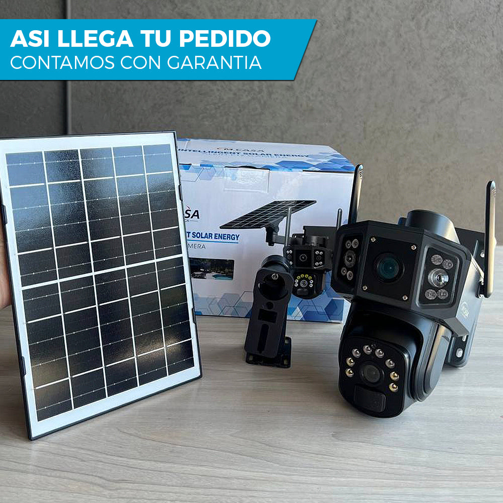 CAMARA DE SEGURIDAD SOLAR 📷☀️ | DOBLE LENTE 360° ULTRA HD CON WIFI