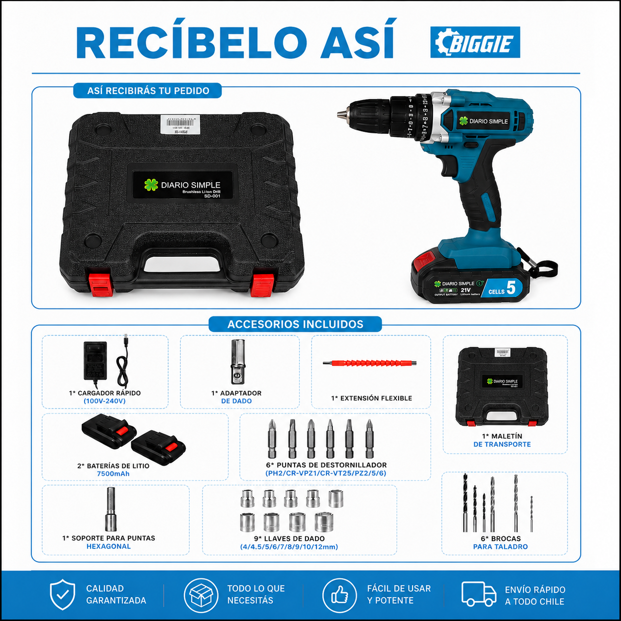 TALADRO INALÁMBRICO | MALETÍN Y 2 BATERÍAS DE REGALO 🎉