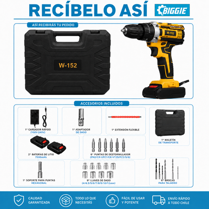 TALADRO INALÁMBRICO | MALETÍN Y 2 BATERÍAS DE REGALO 🎁