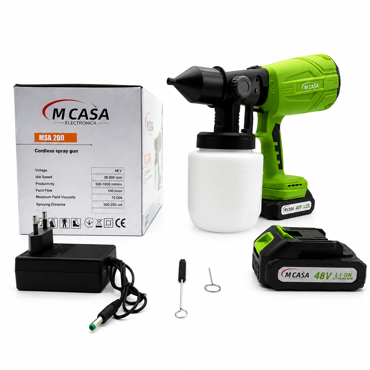 PISTOLA DE PINTURA MCASA™ 48V | INCLUYE 2 BATERÍAS DE REGALO