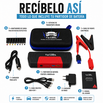 PARTIDOR DE BATERÍA TASBEL™ | 20 ARRANQUES CON UNA CARGA ⚡️