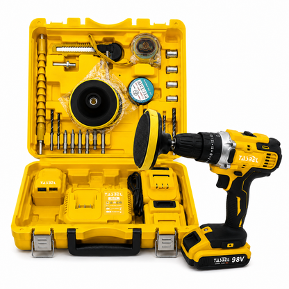 TALADRO INALÁMBRICO TASBEL™ 98V | KIT PULIDOR Y 2 BATERÍAS DE REGALO 🎁