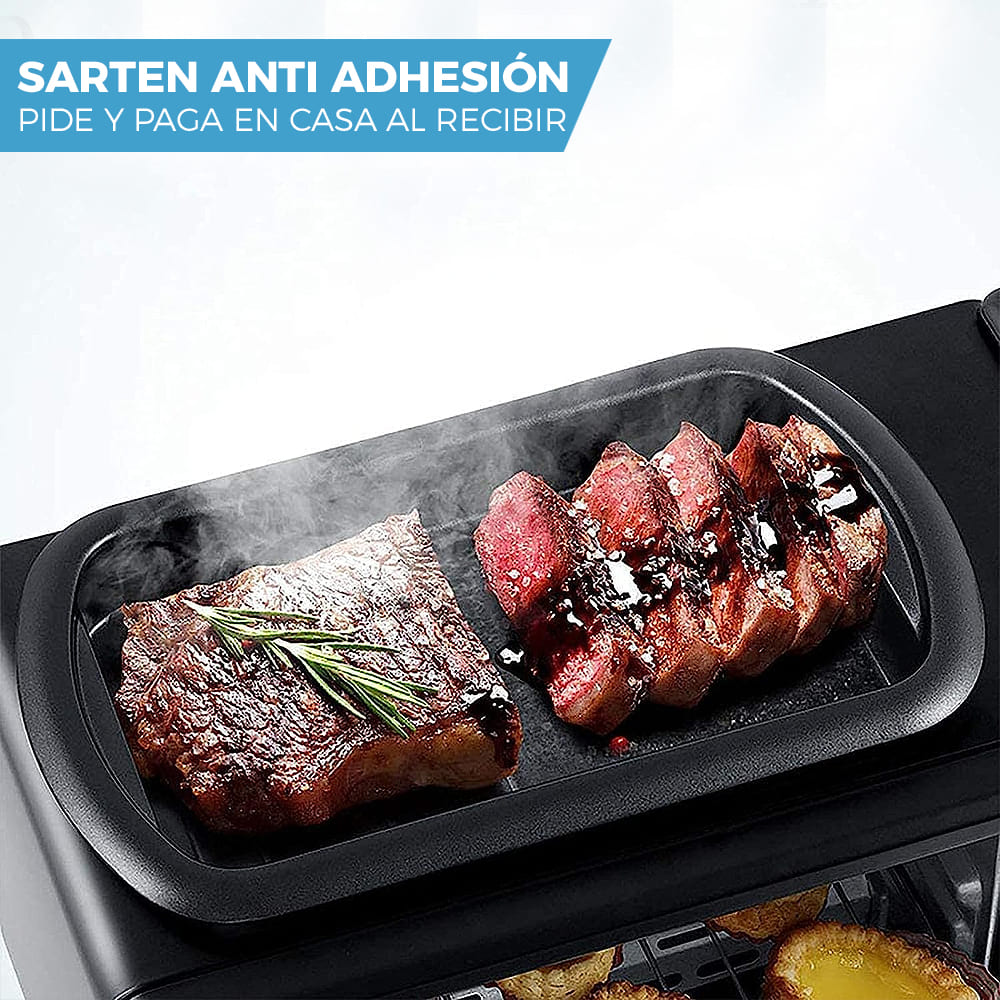 DESAYUNADOR ELÉCTRICO 3 EN 1 CAFÉ, HORNO Y SARTÉN ☕🍞🍳