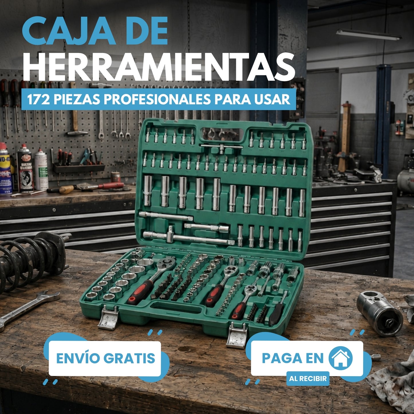 CAJA DE HERRAMIENTAS | INCLUYE 172 PIEZAS PROFESIONALES 🛠️