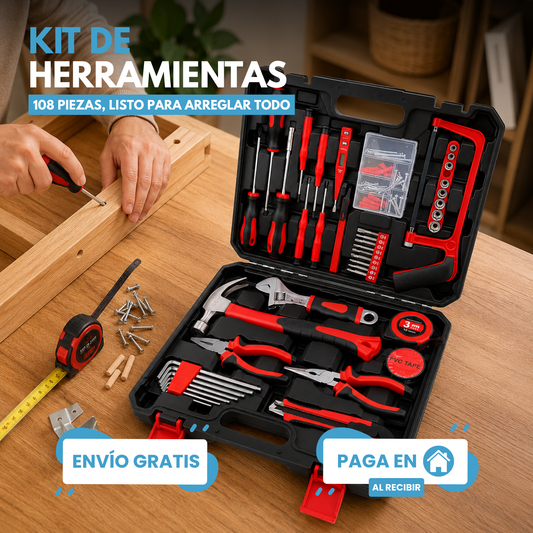 KIT DE HERRAMIENTAS | 108 PIEZAS LISTAS PARA USAR EN CASA ⚒️