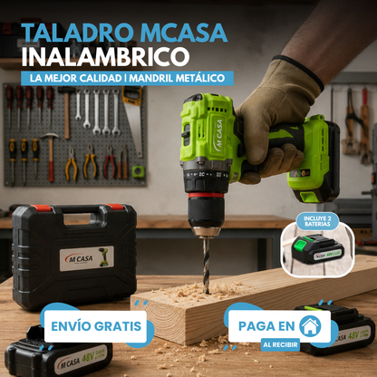 TALADRO MCASA™ INALÁMBRICO | INCLUYE 2 BATERÍAS DE REGALO 🎁