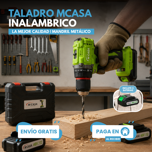 TALADRO MCASA™ INALÁMBRICO | INCLUYE 2 BATERÍAS DE REGALO 🎁