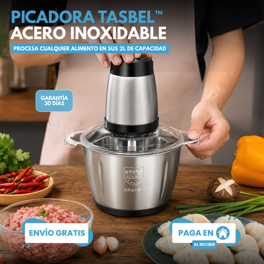 PICADORA ELÉCTRICA DE ACERO INOXIDABLE TASBEL™ | CON 2 VELOCIDADES
