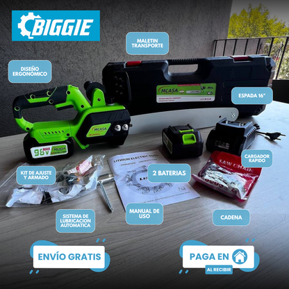 MOTOSIERRA MCASA™ INALAMBRICA 98V | INCLUYE 2 BATERIAS DE REGALO 🎁