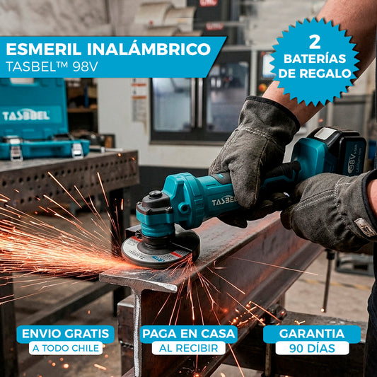 ESMERIL TASBEL™ INALÁMBRICO 98V | INCLUYE 2 DISCOS Y BATERÍAS DE REGALO 🎁