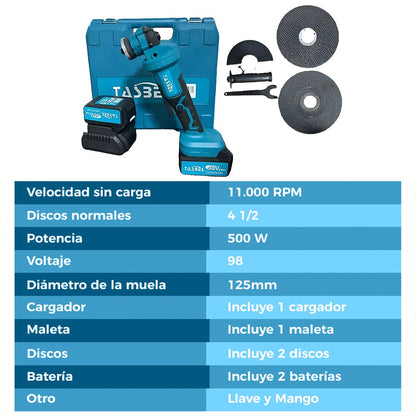 ESMERIL TASBEL™ INALÁMBRICO 98V | INCLUYE 2 DISCOS Y BATERÍAS DE REGALO 🎁