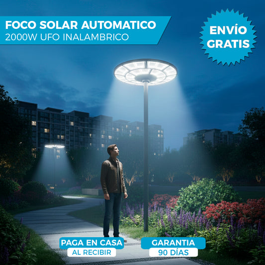 FOCO SOLAR CIRCULAR INALAMBRICO UFO | 2000 WATTS ⚡