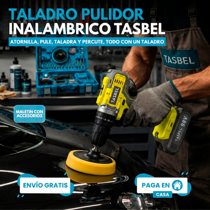 TALADRO INALÁMBRICO TASBEL™ 98V | KIT PULIDOR Y 2 BATERÍAS DE REGALO 🎁