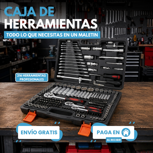 CAJA DE HERRAMIENTAS | INCLUYE 216 PIEZAS PROFESIONALES ⚒️