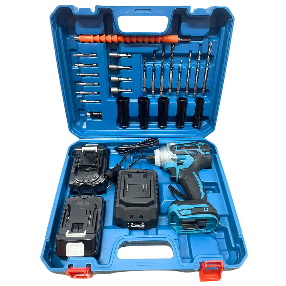 LLAVE DE IMPACTO CON ACCESORIOS | INCLUYE 2 BATERÍAS 128V DE REGALO 🎁