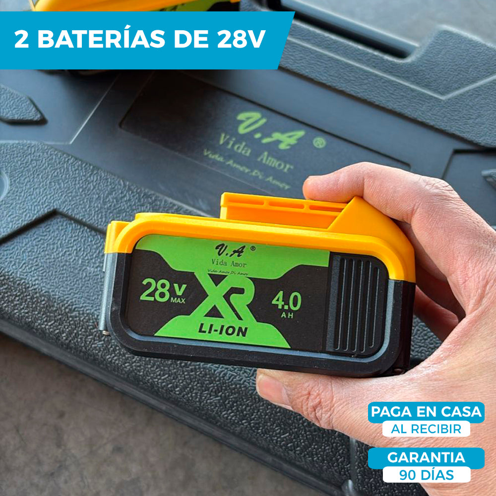 LLAVE DE IMPACTO CON ACCESORIOS | INCLUYE 2 BATERÍAS DE REGALO 28V 🎁