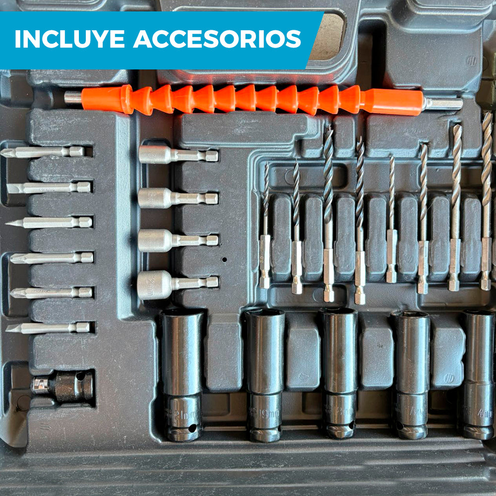 LLAVE DE IMPACTO CON ACCESORIOS | INCLUYE 2 BATERÍAS DE REGALO 28V 🎁