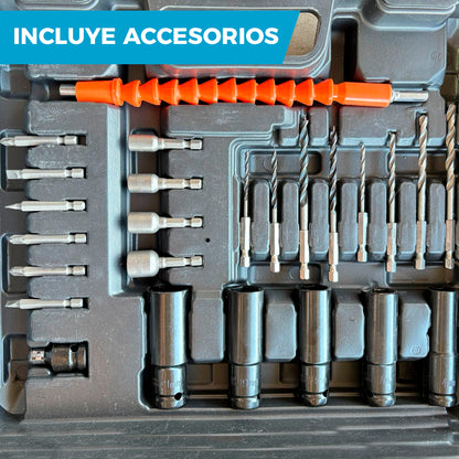 LLAVE DE IMPACTO CON ACCESORIOS | INCLUYE 2 BATERÍAS DE REGALO 28V 🎁