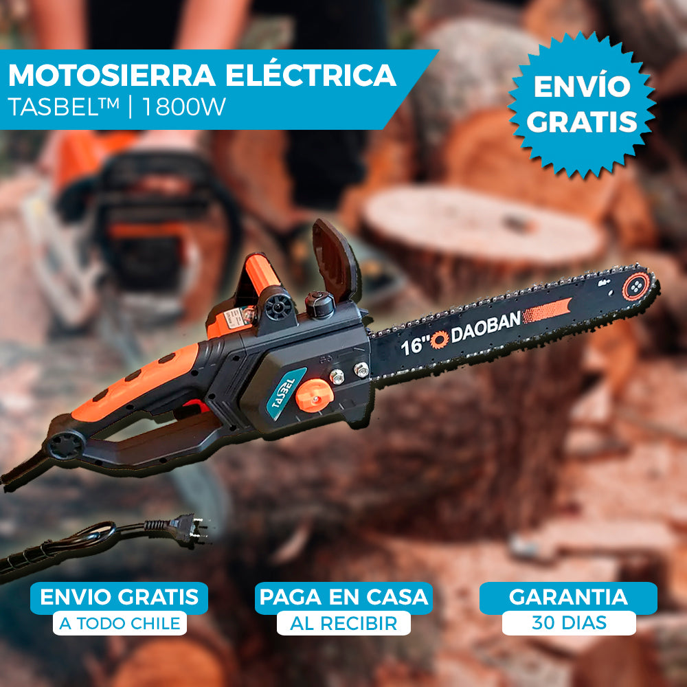 MOTOSIERRA ELÉCTRICA TASBEL™ 1800W | ESPADA DE 16 PULGADAS