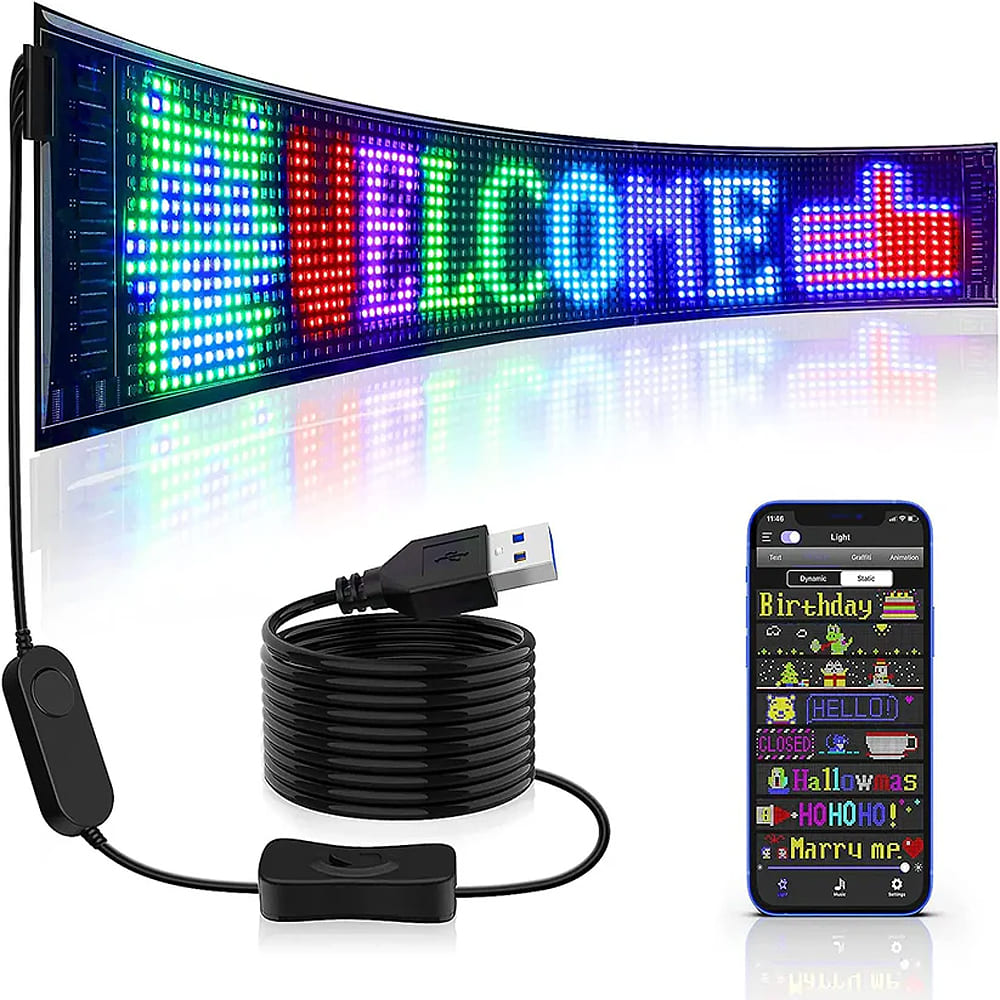 PANTALLA LED FLEXIBLE Y PERSONALIZABLE | 32cm x 16cm