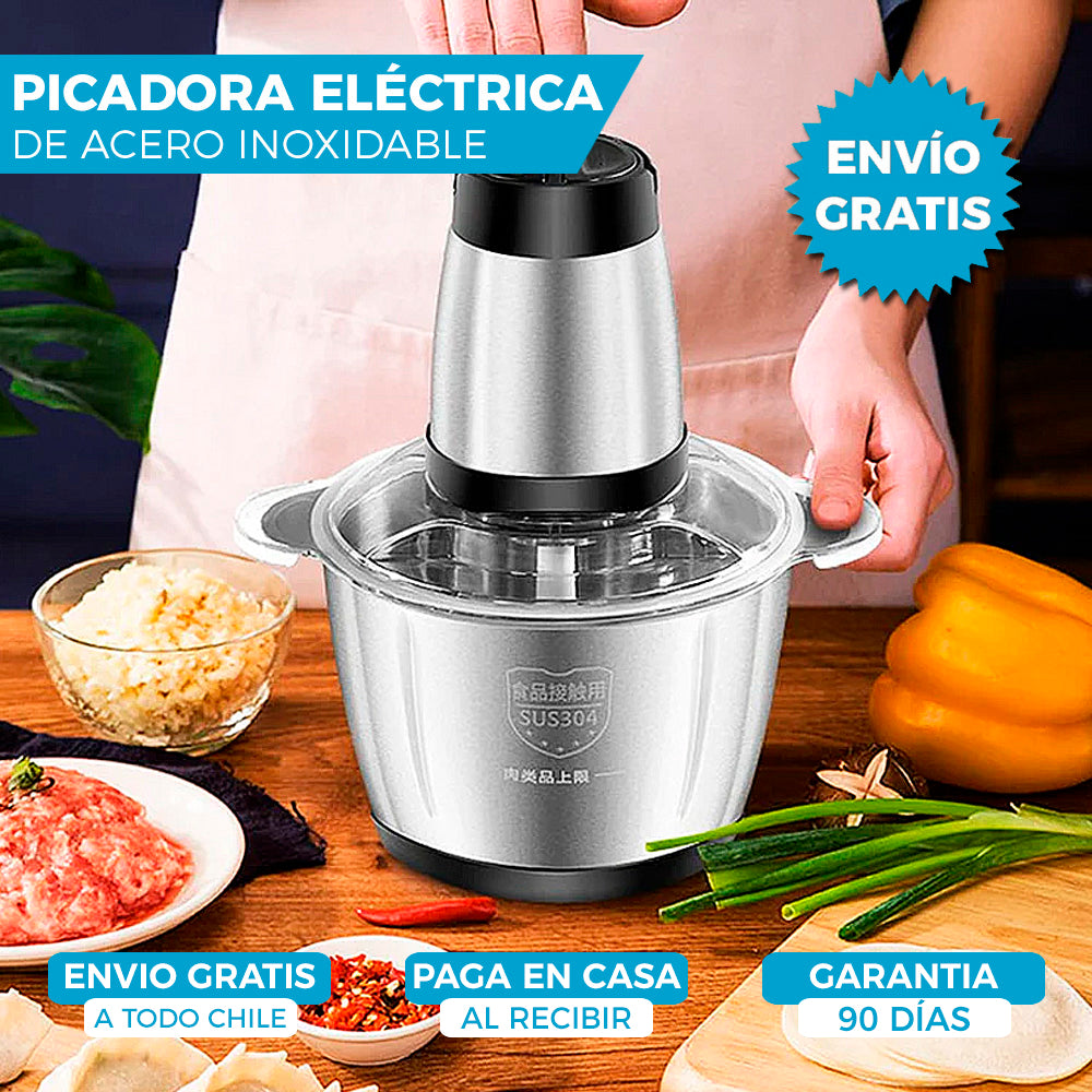 PICADORA ELÉCTRICA DE ACERO INOXIDABLE TASBEL™ | CON 2 VELOCIDADES