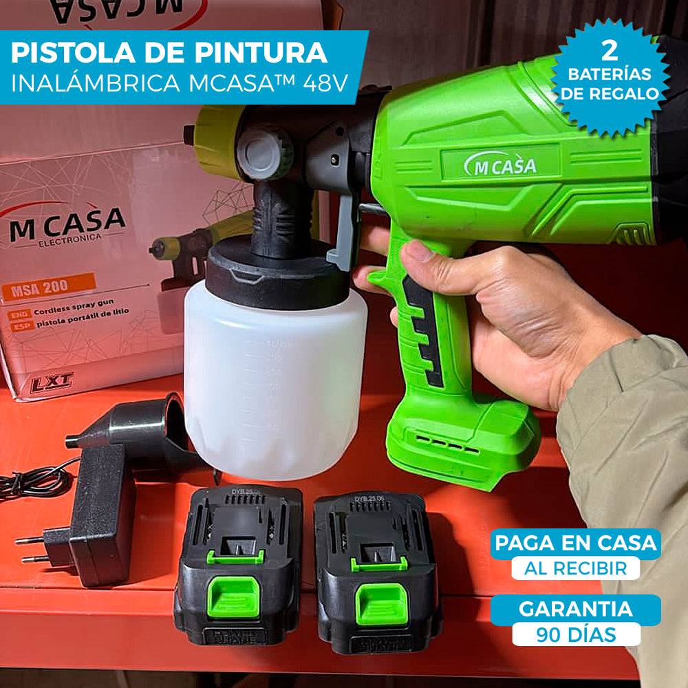 PISTOLA DE PINTURA MCASA™ 48V | INCLUYE 2 BATERÍAS DE REGALO