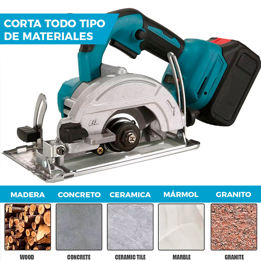 SIERRA CIRCULAR TASBEL™ CON 2 BATERÍAS 98V | INCLUYE 2 DISCOS DE REGALO 🎁