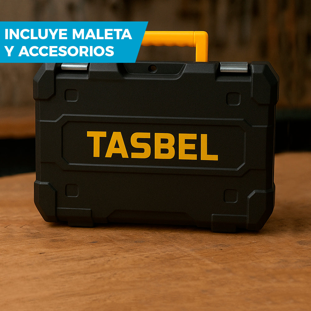 SET PROFESIONAL DE 3 HERRAMIENTAS TASBEL™ 98V | ⚡️ LLAVE DE IMPACTO ESMERIL Y TALADRO
