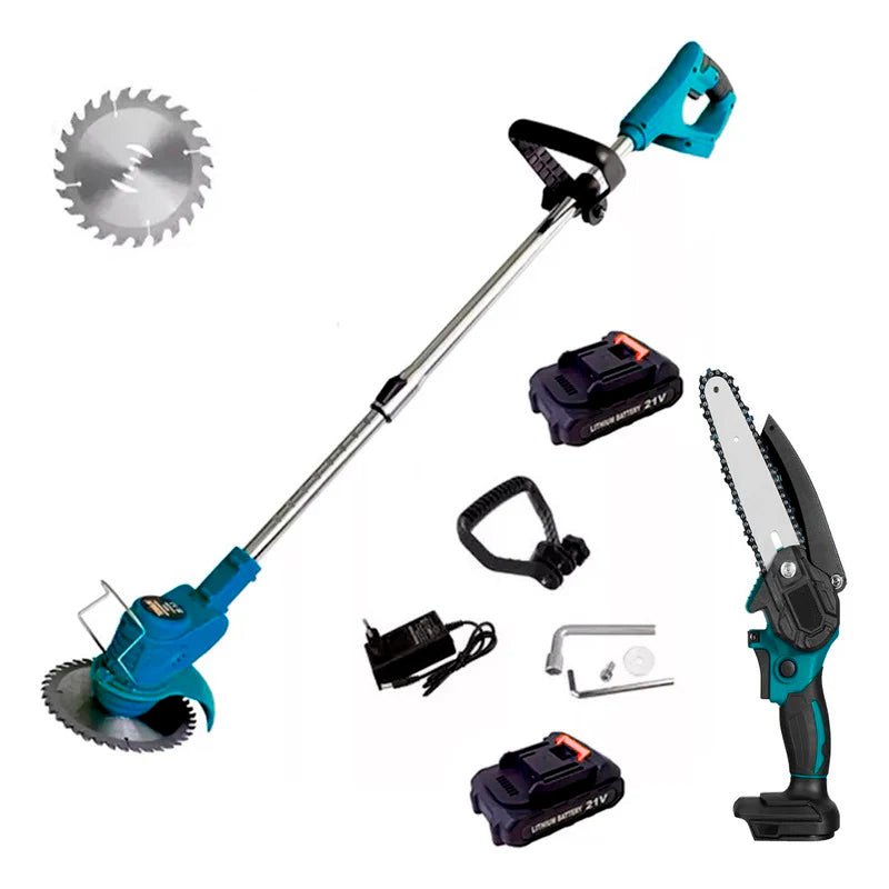 COMBO CORTADORA Y MOTOSIERRA 98V | INCLUYE 4 BATERÍAS DE REGALO 🎁